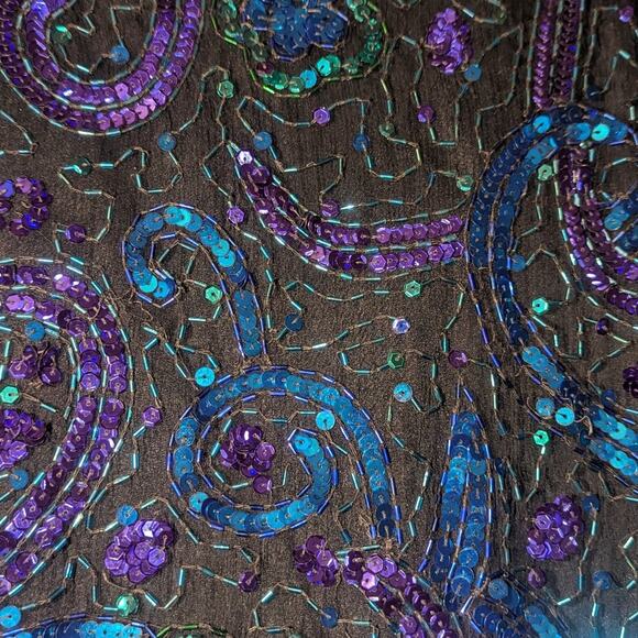 Vintage Laurence Kazar silk sequin blouse size PL - Picture 4 of 4
